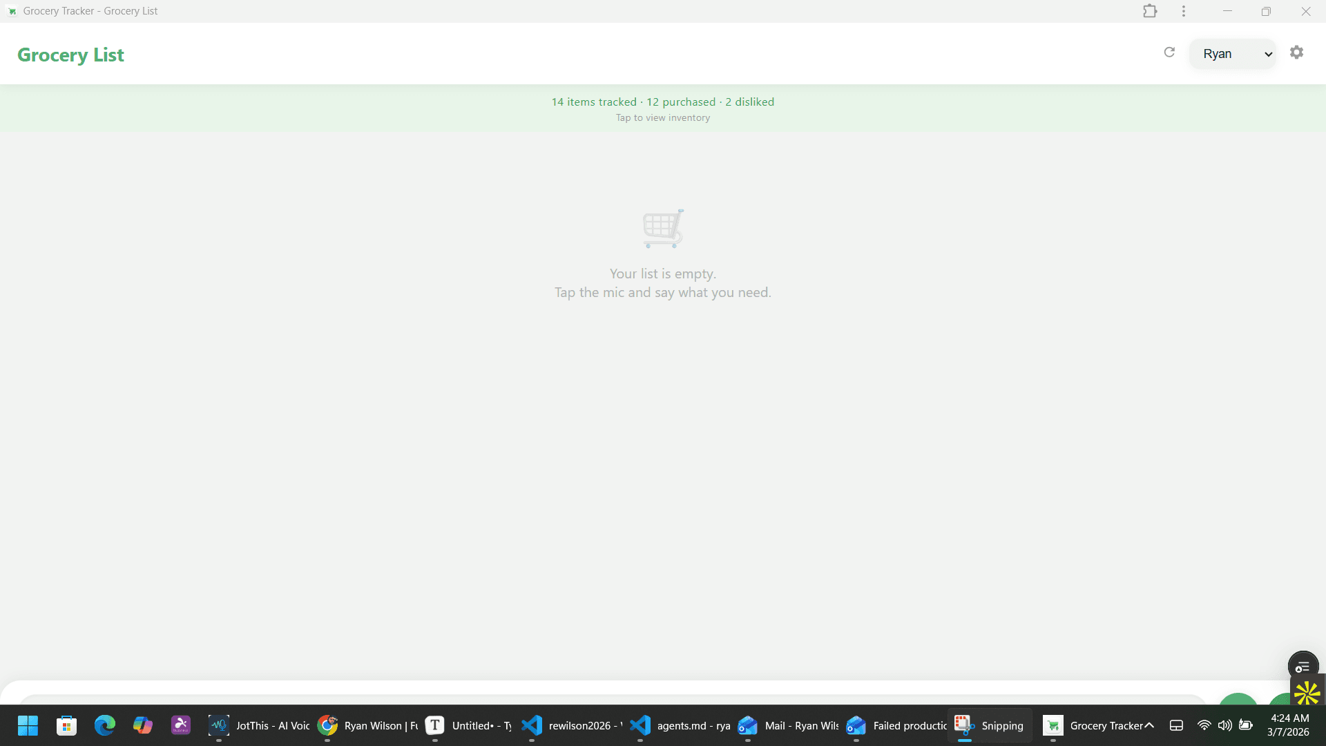 Grocery PWA screenshot