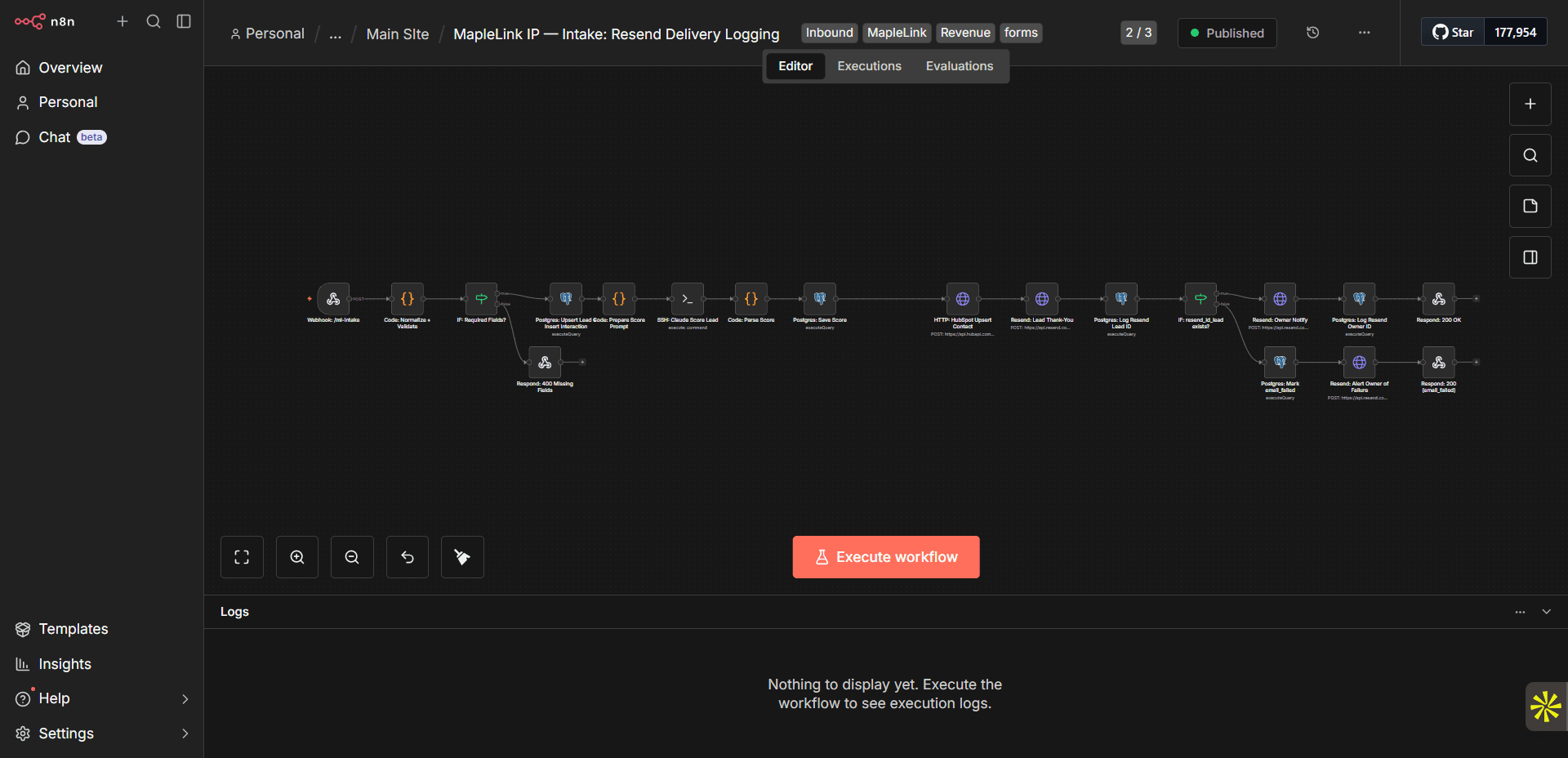 MapleLink Intake Pipeline screenshot